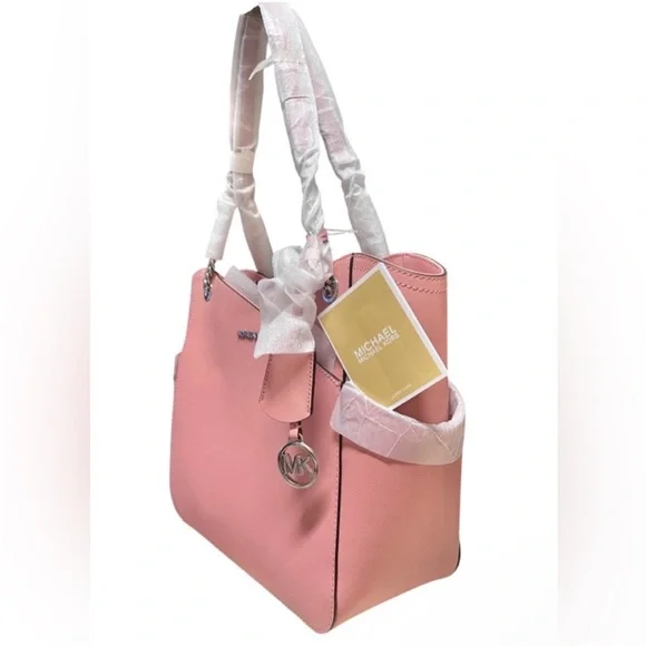 Michael Kors Saffiano Leather LX Tote Jet Set Series NWT Primrose Pink . - Picture 6 of 11